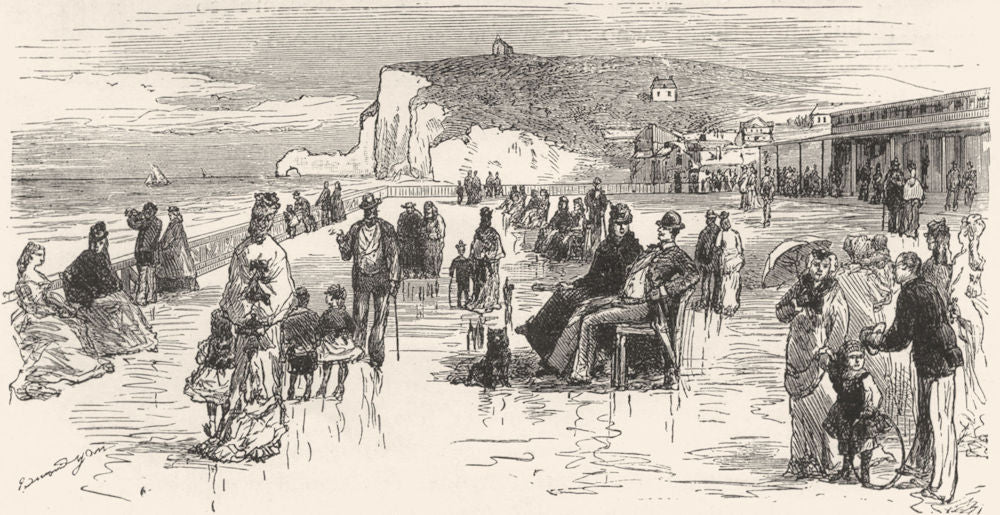 SEINE-MARITIME. Etretat. Front of the Casino c1878 old antique print picture